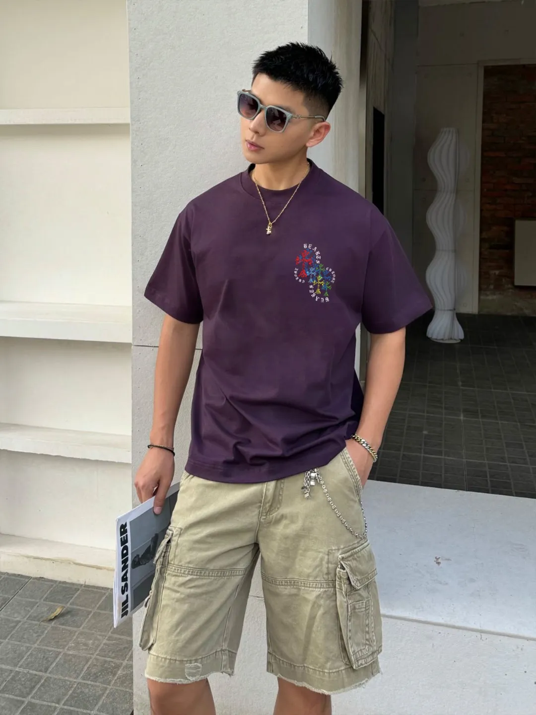 [CH ] 2026FW T LOGO Premium 26s Same Style ：Black White Purple Size：S M L XL 2XL